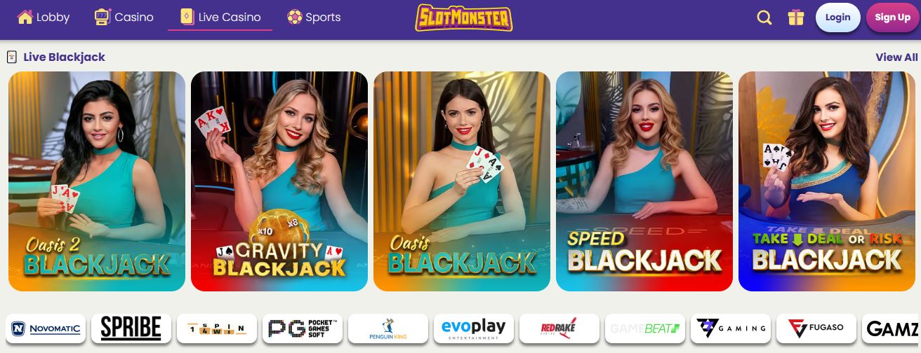 Join live blackjack tables with real dealers